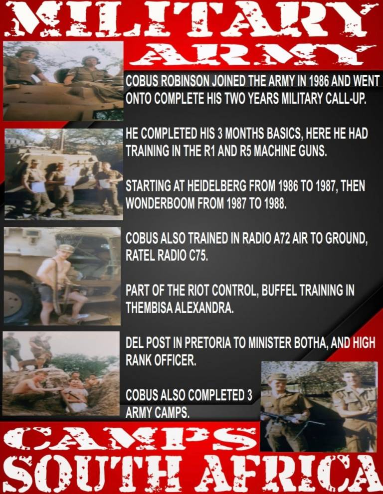 MILITARY ARMY – COBUS ROBINSON – CAMPS SOUTH AFRICA