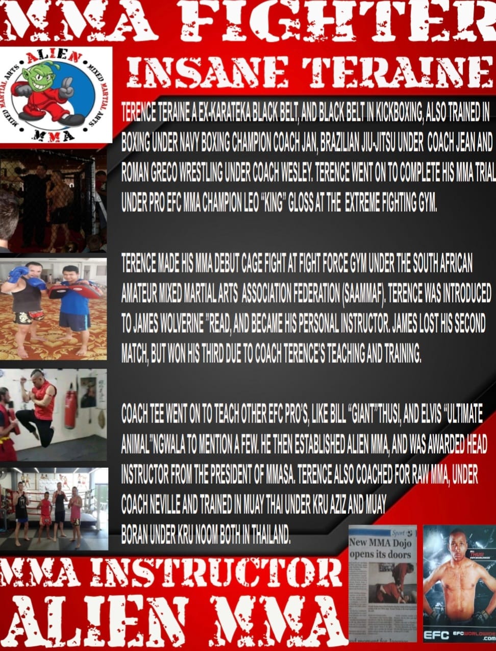 5 MMA FIGHTER INSANE TERAINE MMA Instructor Alien MMA