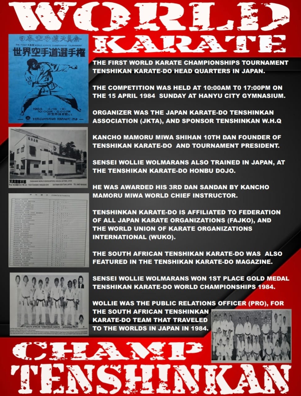 WORLD KARATE – WOLLIE – CHAMP TENSHINKAN